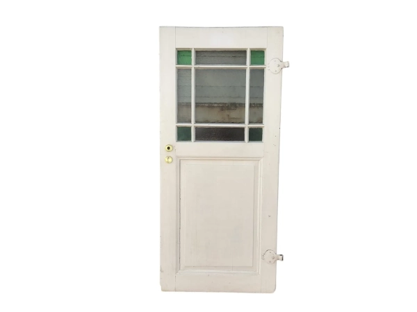 A-01110 Zimmertür Ecksprossen + Buntglas 185x84x3,5 R