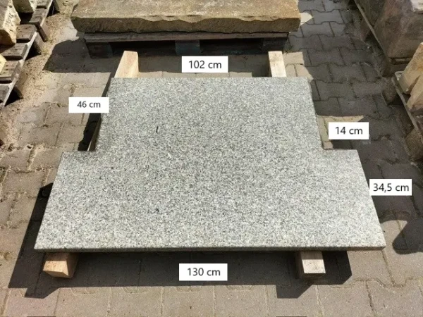 A-01123 Granitplatte Hauseingangsstufe 2 - bemaßt